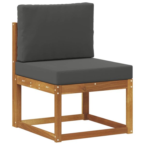 Комплект дивани за открито 10 pcs Натурален и Антрацит