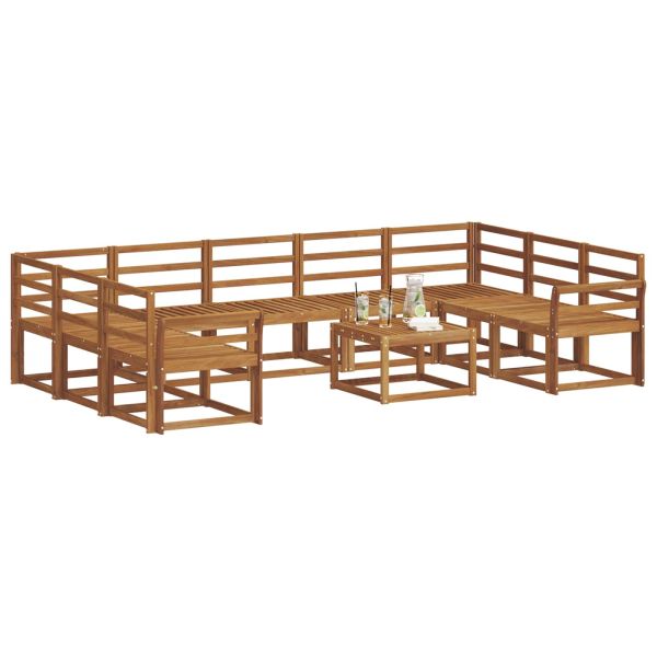 Комплект дивани за открито 10 pcs Естествен