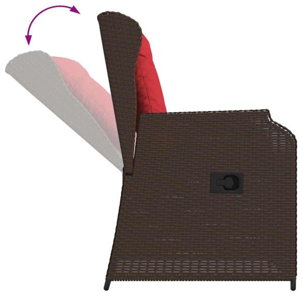 Градинска пейка 2 pcs Кафяво полиратан