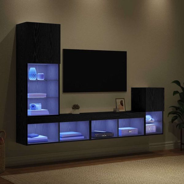 Стойки за телевизор Черния дъб Инженерно дърво