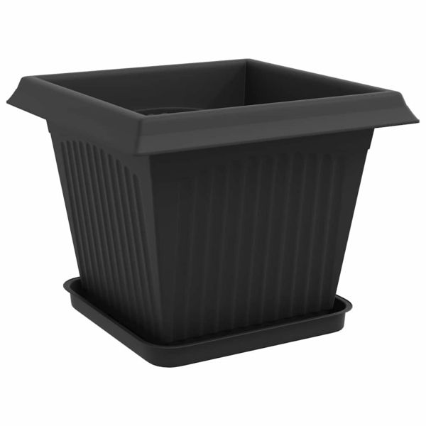 Саксии за растения 24 pcs Черно 33 x 33 x 26 см Пластмаса