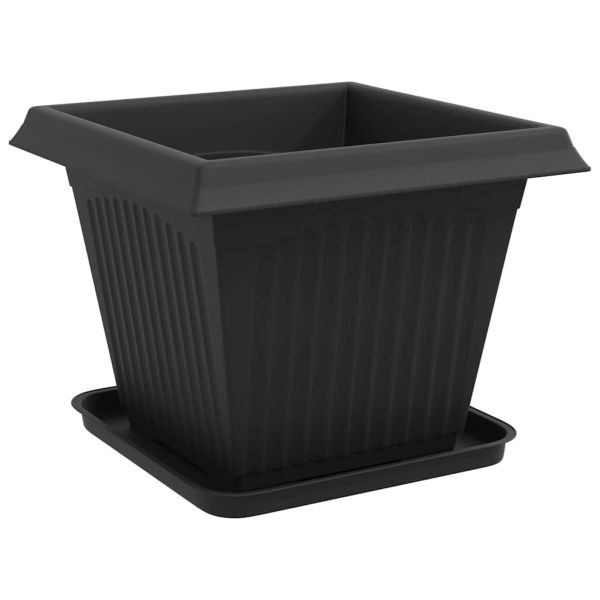 Саксии за растения 24 pcs Черно 38 x 38 x 30 см Пластмаса