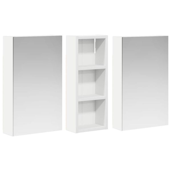 Комплект шкафове за баня с рафт с врата 3 pcs 80 x 10,5 x 50 см