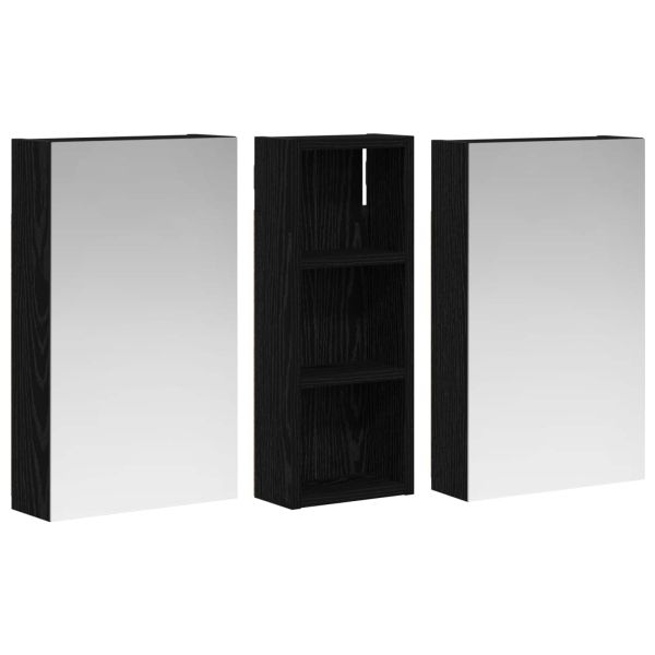 Комплект шкафове за баня с рафт с врата 3 pcs 80 x 10,5 x 50 см