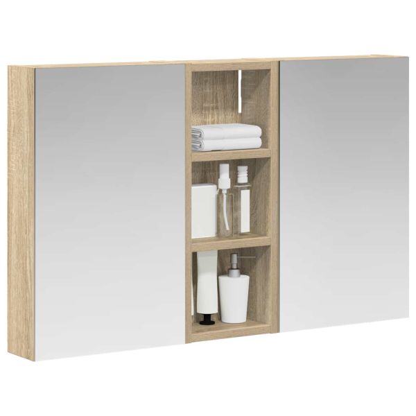 Комплект шкафове за баня с рафт с врата 3 pcs 80 x 10,5 x 50 см