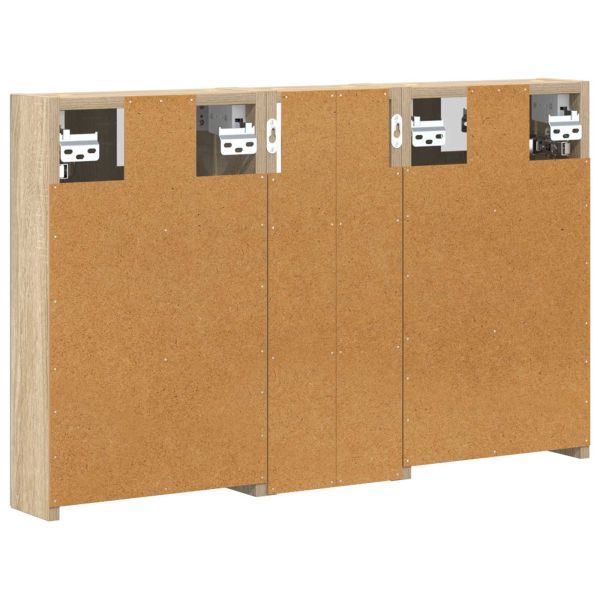 Комплект шкафове за баня с рафт с врата 3 pcs 80 x 10,5 x 50 см