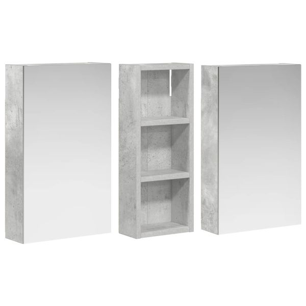 Комплект шкафове за баня с рафт с врата 3 pcs 80 x 10,5 x 50 см