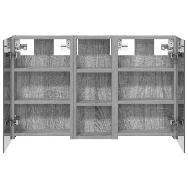 Комплект шкафове за баня с рафт с врата 3 pcs 80 x 10,5 x 50 см