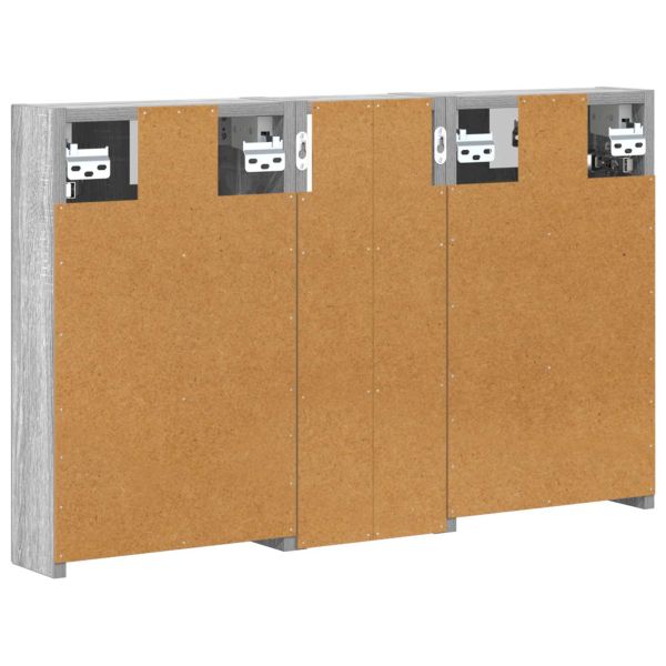 Комплект шкафове за баня с рафт с врата 3 pcs 80 x 10,5 x 50 см