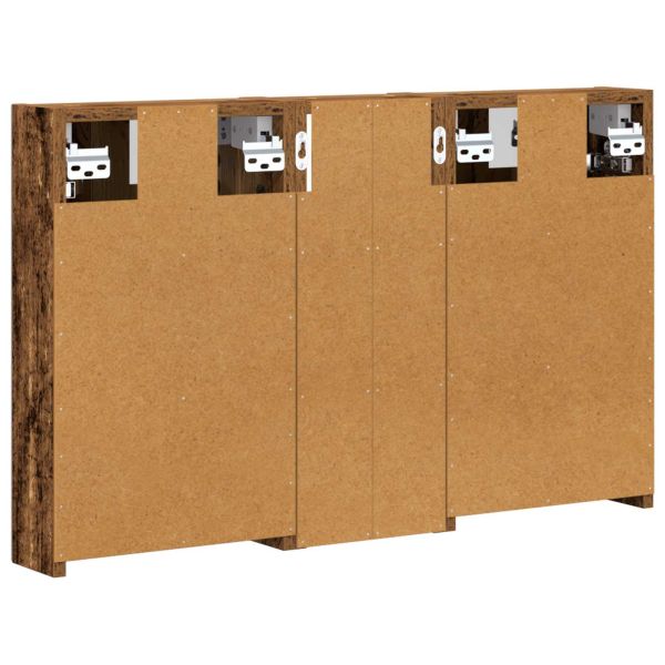 Комплект шкафове за баня с рафт с врата 3 pcs 80 x 10,5 x 50 см