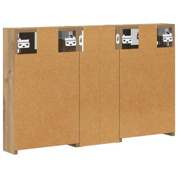 Комплект шкафове за баня с рафт с врата 3 pcs 80 x 10,5 x 50 см