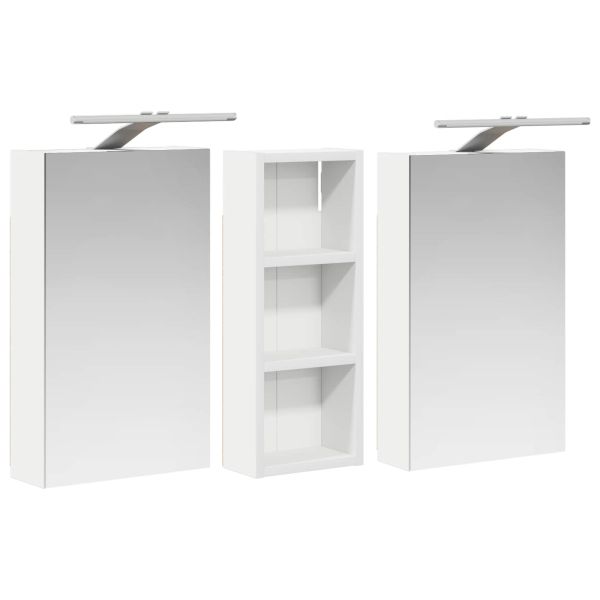 Комплект шкафове за баня с рафт с врата 3 pcs 80 x 10,5 x 50 см