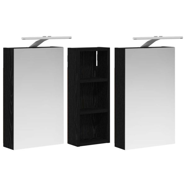 Комплект шкафове за баня с рафт с врата 3 pcs 80 x 10,5 x 50 см