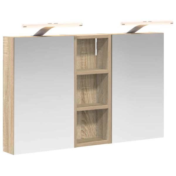 Комплект шкафове за баня с рафт с врата 3 pcs 80 x 10,5 x 50 см