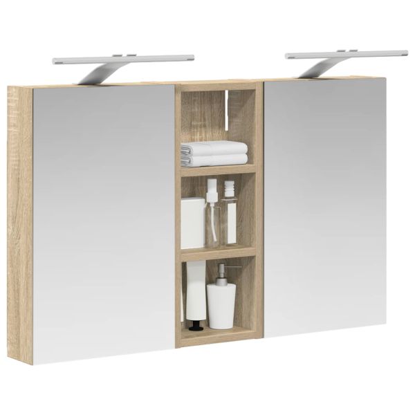 Комплект шкафове за баня с рафт с врата 3 pcs 80 x 10,5 x 50 см