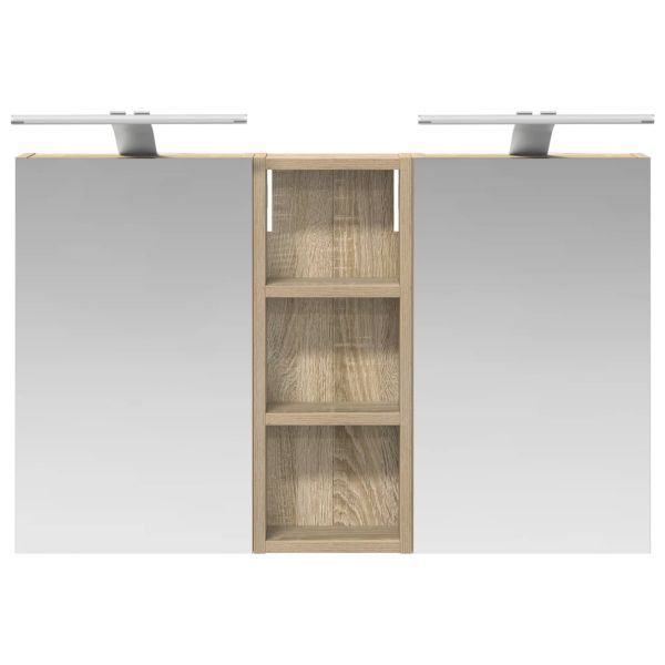 Комплект шкафове за баня с рафт с врата 3 pcs 80 x 10,5 x 50 см