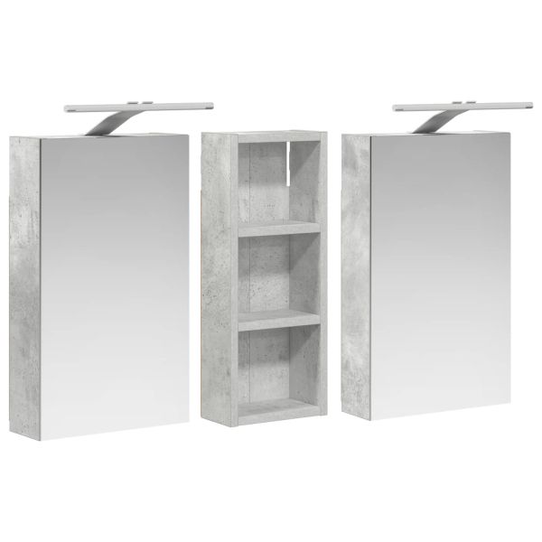 Комплект шкафове за баня с рафт с врата 3 pcs 80 x 10,5 x 50 см