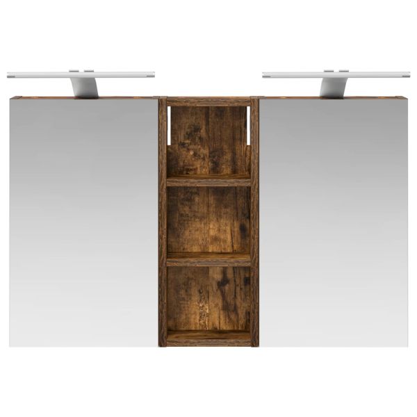 Комплект шкафове за баня с рафт с врата 3 pcs 80 x 10,5 x 50 см