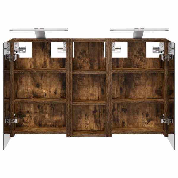 Комплект шкафове за баня с рафт с врата 3 pcs 80 x 10,5 x 50 см