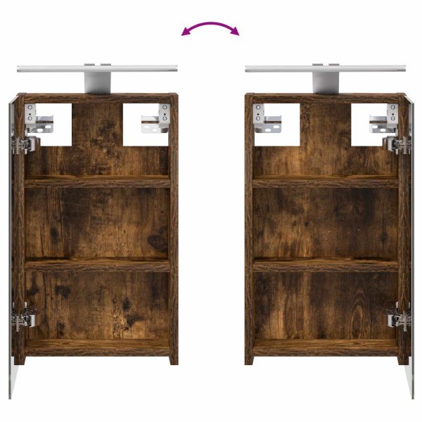 Комплект шкафове за баня с рафт с врата 3 pcs 80 x 10,5 x 50 см