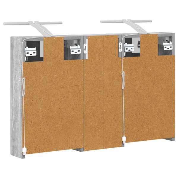 Комплект шкафове за баня с рафт с врата 3 pcs 80 x 10,5 x 50 см