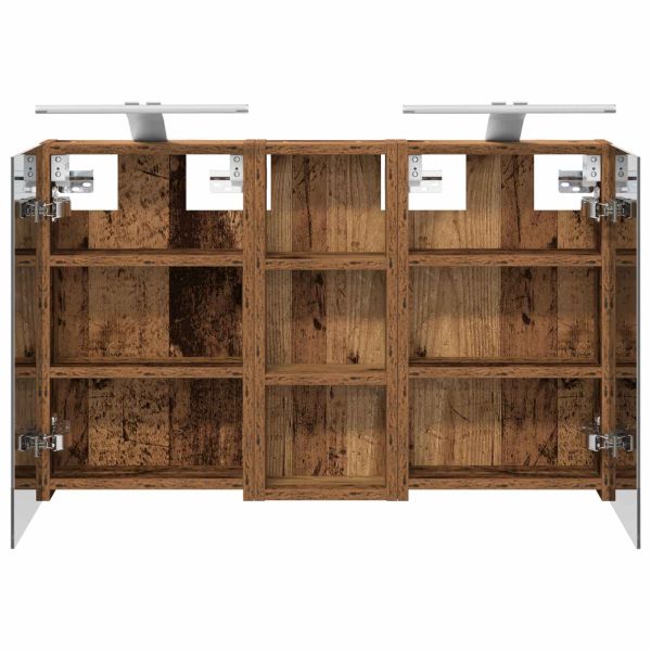 Комплект шкафове за баня с рафт с врата 3 pcs 80 x 10,5 x 50 см