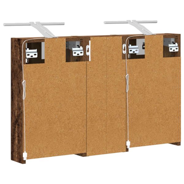 Комплект шкафове за баня с рафт с врата 3 pcs 80 x 10,5 x 50 см