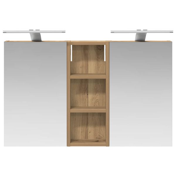 Комплект шкафове за баня с рафт с врата 3 pcs 80 x 10,5 x 50 см