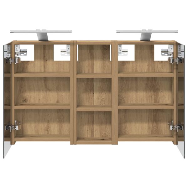 Комплект шкафове за баня с рафт с врата 3 pcs 80 x 10,5 x 50 см