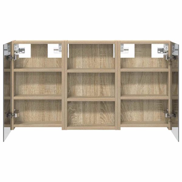 Комплект шкафове за баня с рафт с врата 3 pcs 90 x 10,5 x 50 см