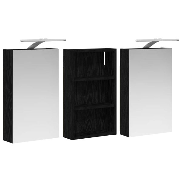 Комплект шкафове за баня с рафт с врата 3 pcs 90 x 10,5 x 50 см