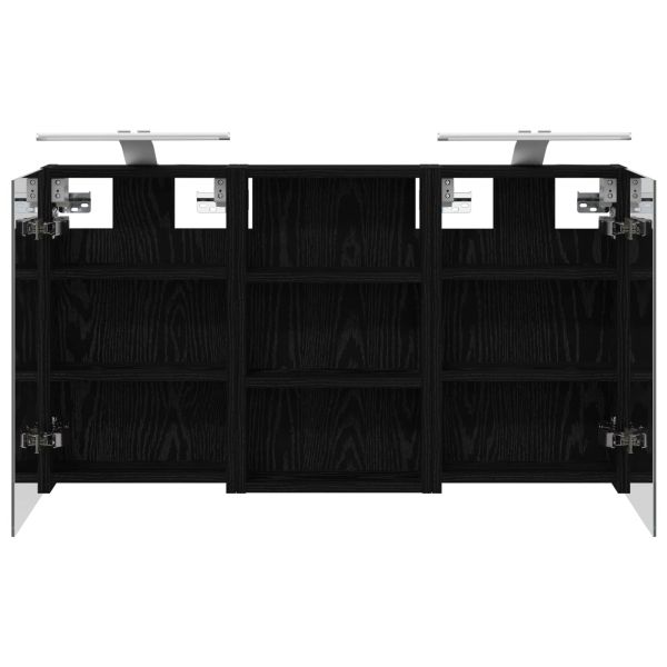 Комплект шкафове за баня с рафт с врата 3 pcs 90 x 10,5 x 50 см