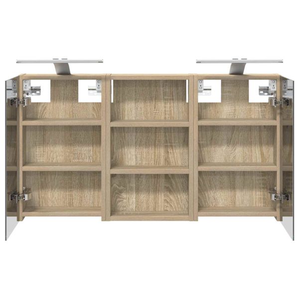 Комплект шкафове за баня с рафт с врата 3 pcs 90 x 10,5 x 50 см