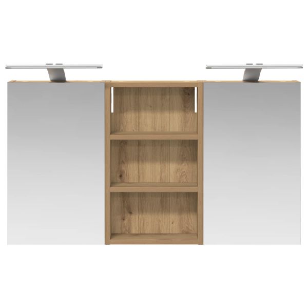 Комплект шкафове за баня с рафт с врата 3 pcs 90 x 10,5 x 50 см