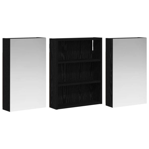 Комплект шкафове за баня с рафт 3 pcs 100 x 10,5 x 50 см