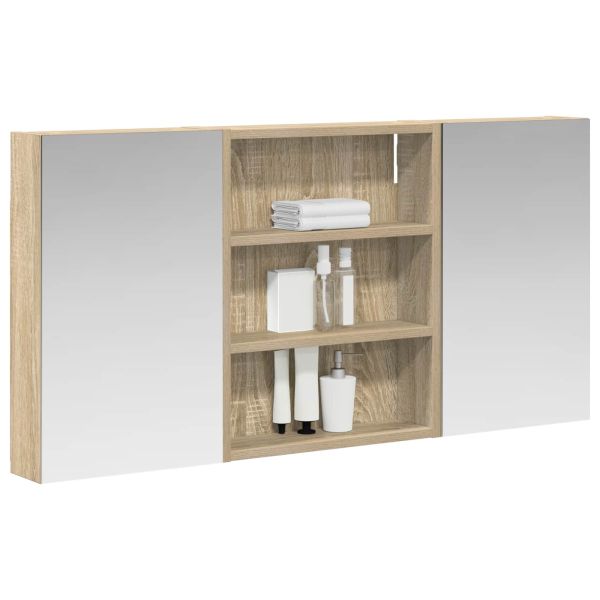 Комплект шкафове за баня с рафт 3 pcs 100 x 10,5 x 50 см