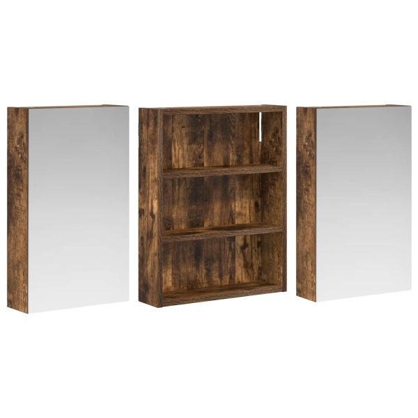 Комплект шкафове за баня с рафт 3 pcs 100 x 10,5 x 50 см