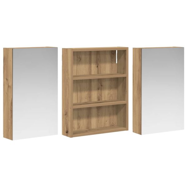 Комплект шкафове за баня с рафт 3 pcs 100 x 10,5 x 50 см