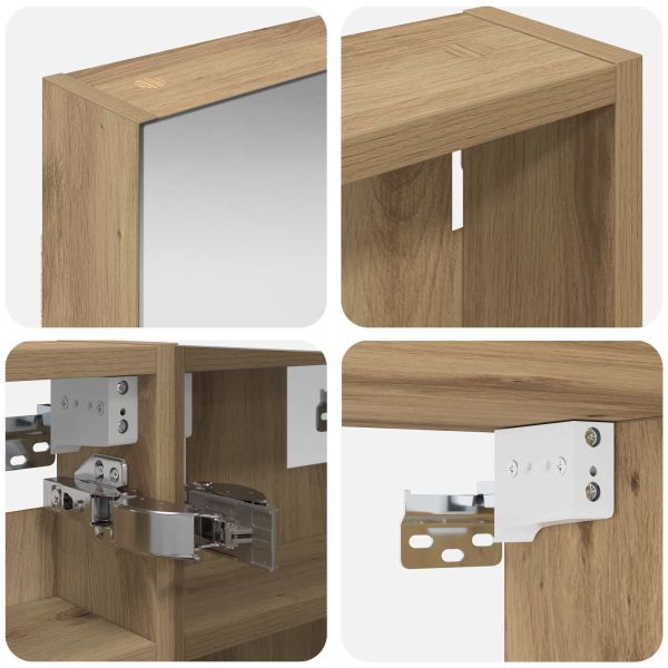 Комплект шкафове за баня с рафт 3 pcs 100 x 10,5 x 50 см