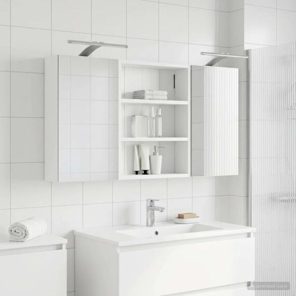 Комплект шкафове за баня с рафт 3 pcs 100 x 10,5 x 50 см