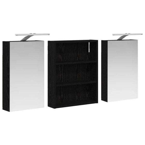 Комплект шкафове за баня с рафт 3 pcs 100 x 10,5 x 50 см