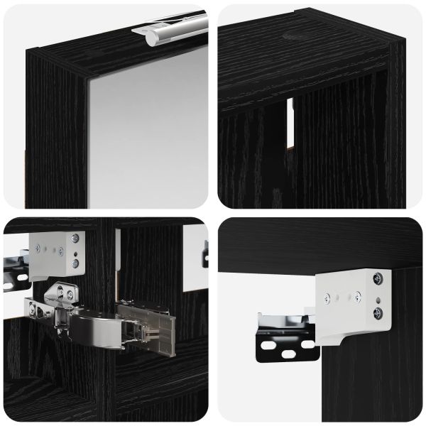 Комплект шкафове за баня с рафт 3 pcs 100 x 10,5 x 50 см