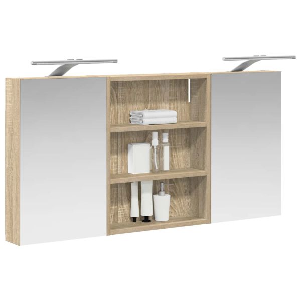 Комплект шкафове за баня с рафт 3 pcs 100 x 10,5 x 50 см