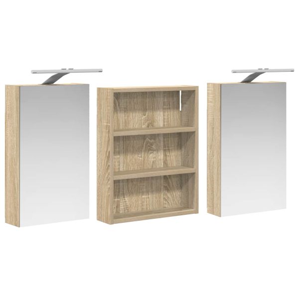 Комплект шкафове за баня с рафт 3 pcs 100 x 10,5 x 50 см