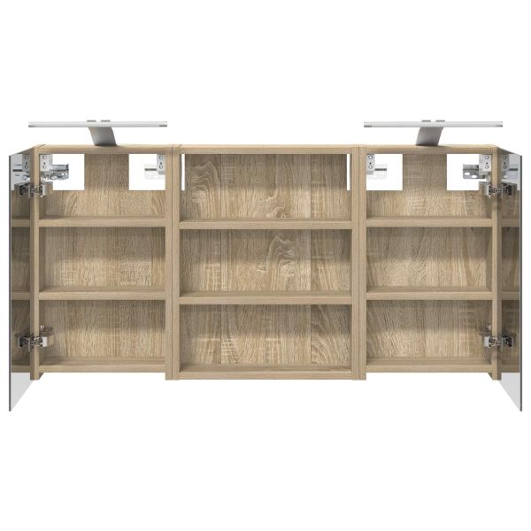 Комплект шкафове за баня с рафт 3 pcs 100 x 10,5 x 50 см