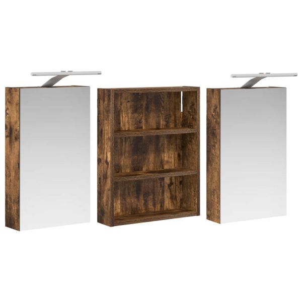 Комплект шкафове за баня с рафт 3 pcs 100 x 10,5 x 50 см