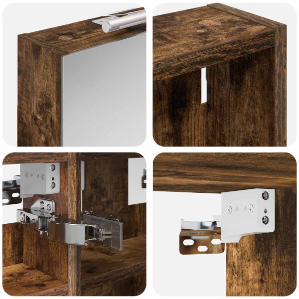 Комплект шкафове за баня с рафт 3 pcs 100 x 10,5 x 50 см