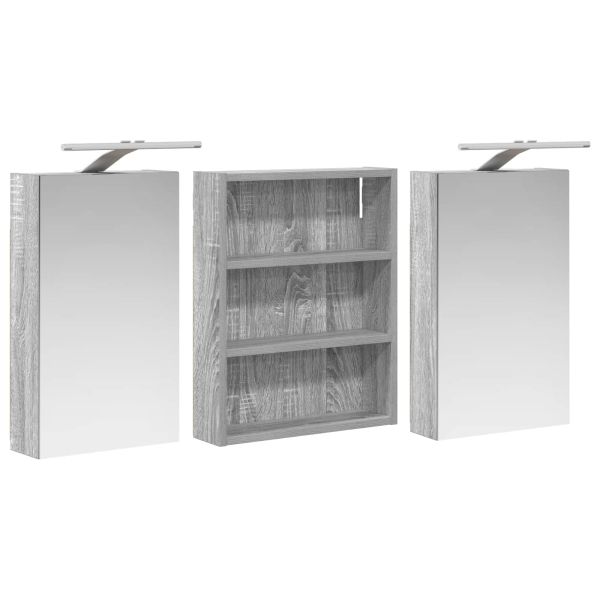 Комплект шкафове за баня с рафт 3 pcs 100 x 10,5 x 50 см