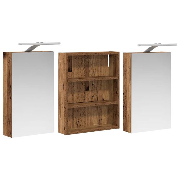 Комплект шкафове за баня с рафт 3 pcs 100 x 10,5 x 50 см