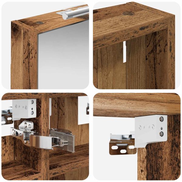 Комплект шкафове за баня с рафт 3 pcs 100 x 10,5 x 50 см